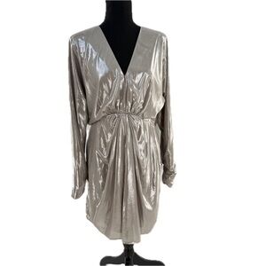 Rag & Bone New York Eloise Metallic Dress Silver Holiday Special Occasion Size 8